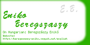 eniko beregszaszy business card